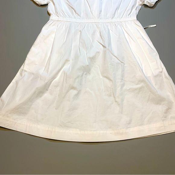 J. Crew Collared Puff Sleeve Shirt Dress White Cotton US 12 NWT - Picture 13 of 14
